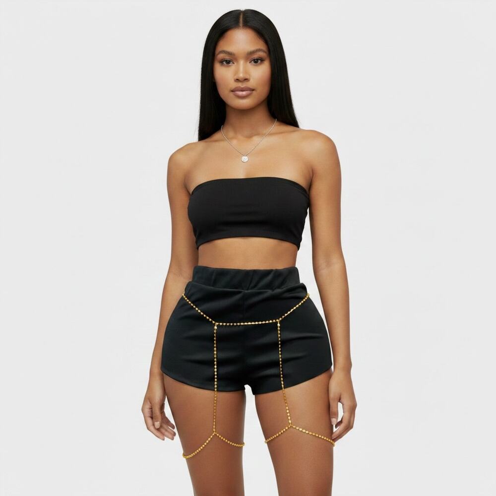Crystal Gold Thigh Leg Body Chain